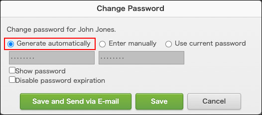 Screenshot: "Show password" is highlighted