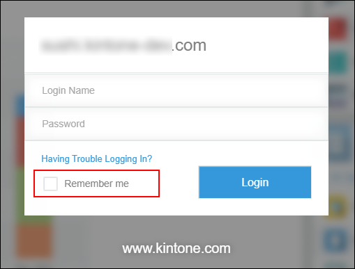 Screenshot: The "Remember me" checkbox is cleared